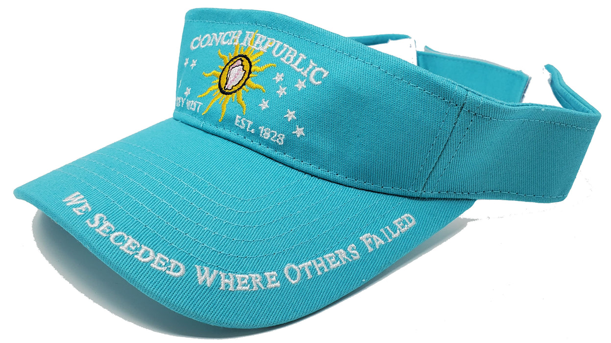 Conch Republic Key West Visors - "We Seceded Where Others Failed" Embroidered Women's Visors w/Free Conch Republic Coozie