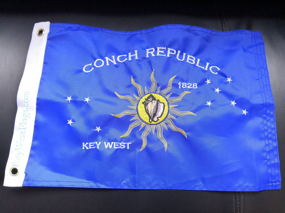 12" x 18" Embroidered Key West Conch Republic Single-Sided Heavy Duty 300D Nylon Flag