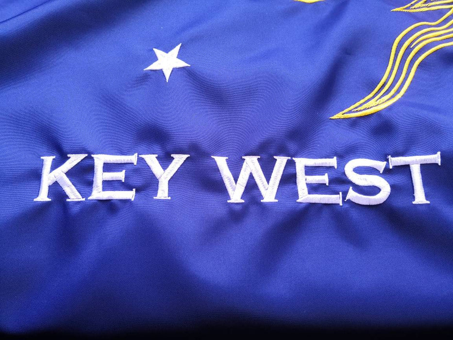 Embroidered Conch Republic Rainbow Pride LGBTQ Gay Lesbian Flag with Canvas Header from Key West, Florida