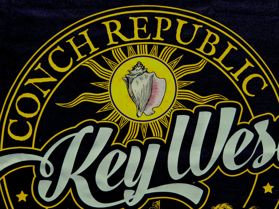 Conch Republic Flag Blue and Indigo Blue (almost black with a hint of blue) T-shirts