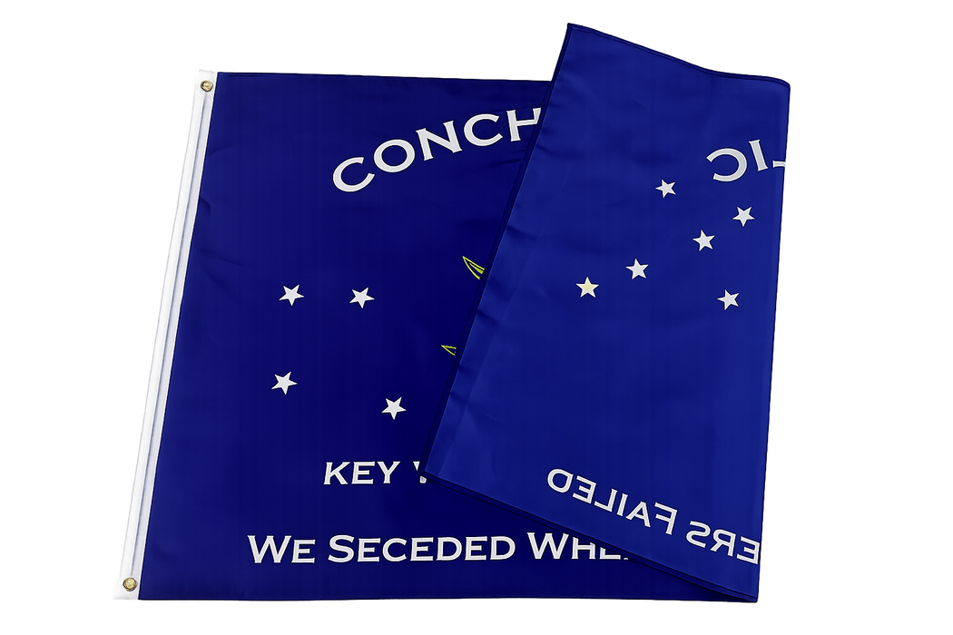 Conch Republic "We Seceded Where Others Failed" Independence Silk Screen Printed Flag from Key West, Florida