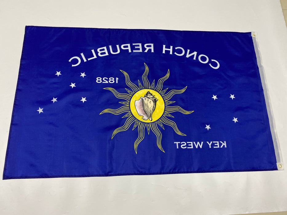 Conch Republic Flag and 8 Stripe Key West Rainbow LGBTQ Gay Lesbian Silk Screen Printed Flag Package
