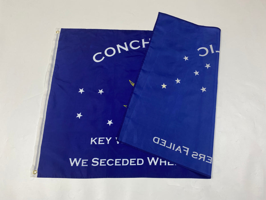 Conch Republic "We Seceded Where Others Failed" Independence Silk Screen Printed Flag from Key West, Florida