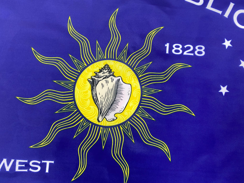 Conch Republic Rainbow Pride LGBTQ Gay Lesbian Single-Sided Silk Screen Printed Flag from Key West, Florida