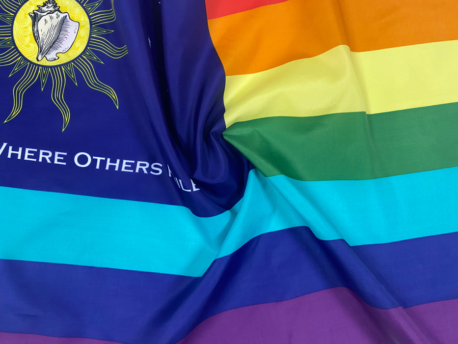 Conch Republic Rainbow Pride LGBTQ Gay Lesbian Single-Sided Silk Screen Printed Flag from Key West, Florida